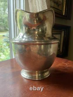 639 Grams Antique Gorham Sterling Silver Water Pitcher- 4.5 Pints 8.25 Tall