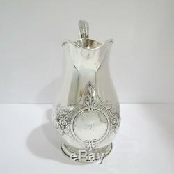 9 3/8 in Coin Silver Schulz & Fischer S. F. Cal. Antique Floral Water Pitcher