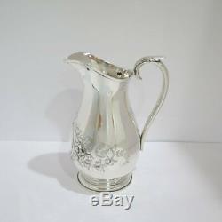 9 3/8 in Coin Silver Schulz & Fischer S. F. Cal. Antique Floral Water Pitcher