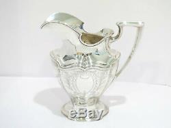 9.75 in Sterling Silver Reed & Barton Antique Floral Scroll Water Pitcher