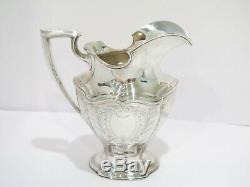 9.75 in Sterling Silver Reed & Barton Antique Floral Scroll Water Pitcher