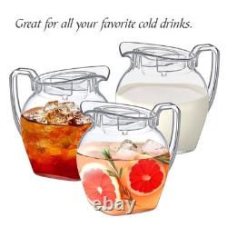 96 oz Clear Plastic Pitcher with Lid BPA-Free Shatter-Proof Water Jug