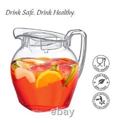 96 oz Clear Plastic Pitcher with Lid BPA-Free Shatter-Proof Water Jug