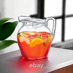 96 oz Clear Plastic Pitcher with Lid BPA-Free Shatter-Proof Water Jug