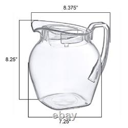 96 oz Clear Plastic Pitcher with Lid BPA-Free Shatter-Proof Water Jug