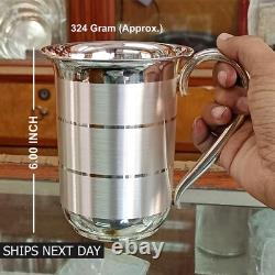 999 Pure Silver Jug with Handle Water Pitcher Handmade Silver Utensils Gift