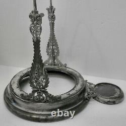 A LOVELY ATQ! Slv Plate B. G. UHER TILT WATER PITCHER COFFEE POT STAND wCUP HOLDER