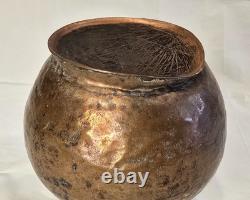 A Primitive Hammered Copper Water Jug Pitcher Antique