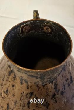 A Primitive Hammered Copper Water Jug Pitcher Antique