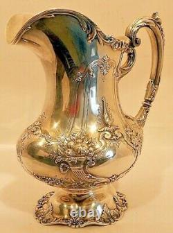 A large Francis 1 sterling water pitcher, Eagle mark, #570A, Reed & Barton