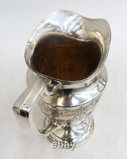 ACSME Sterling Silver Engraved Water Pitcher circa 1900 Swagged Florals