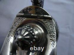 ANTIQUE SILVER PLATED ORNATE CLARET / WATER JUG WALKER & HALL HEIGHT 24 cm