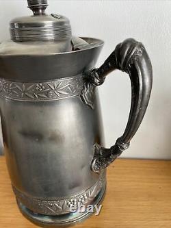 ANTIQUE Simpson Hall Miller Quadruple Silver Plated Water Pitcher Jug #387