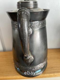 ANTIQUE Simpson Hall Miller Quadruple Silver Plated Water Pitcher Jug #387