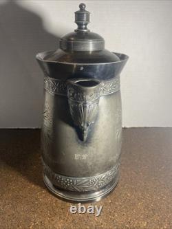 ANTIQUE Simpson Hall Miller Quadruple Silver Plated Water Pitcher Jug #387