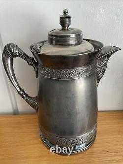 ANTIQUE Simpson Hall Miller Quadruple Silver Plated Water Pitcher Jug #387