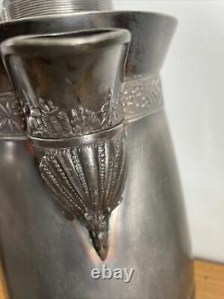 ANTIQUE Simpson Hall Miller Quadruple Silver Plated Water Pitcher Jug #387