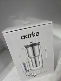 Aarke Purifier, Water Filter Jug in Glass and Stainless Steel 2.4L /10Cup Sealed