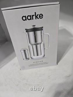 Aarke Purifier, Water Filter Jug in Glass and Stainless Steel 2.4L /10Cup Sealed