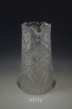 Abp American Brilliant Cut Glass Elmira #51 Water Pitcher Rare