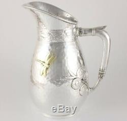 Aesthetic American Plated Japanesque Style Large Water Pitcher Jug Antique c1870