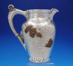 Aesthetic Mixed Metals Gorham Sterling Silver Water Pitcher Applied Bird (#3665)