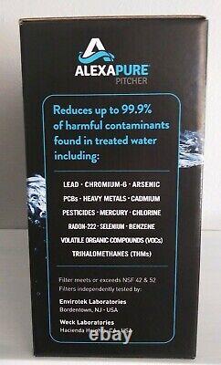 Alexapure Pitcher Water Filter Filtration System, Jug, BPA Free, Made in the USA