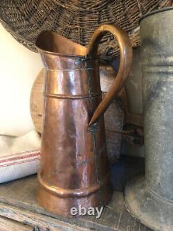 Amazing Huge French Copper Broc Body Pitcher/Water Jug Early RARE Piece