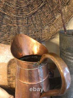 Amazing Huge French Copper Broc Body Pitcher/Water Jug Early RARE Piece