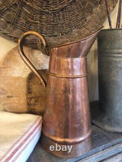 Amazing Huge French Copper Broc Body Pitcher/Water Jug Early RARE Piece