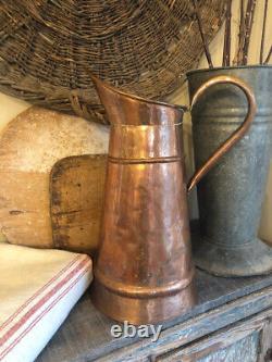 Amazing Huge French Copper Broc Body Pitcher/Water Jug Early RARE Piece