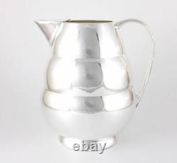 American Silver Plated Water Jug. Antique Stepped Pitcher Meriden USA c1930