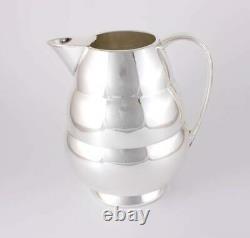 American Silver Plated Water Jug. Antique Stepped Pitcher Meriden USA c1930