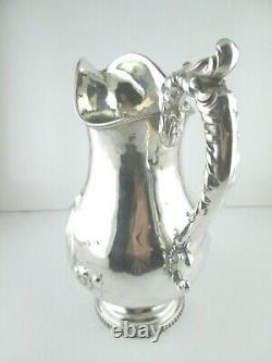 American Silver Repousse Water Pitcher Gale & Willis C. 1859