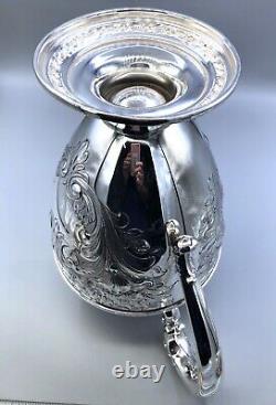 Amston Hand Chased Sterling Silver Water Pitcher #1002, holds 4.5 Pints