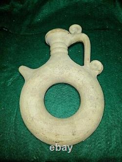 Ancient Mesopotamia Water Jug With Handle Pitcher Brown 12.5in A200