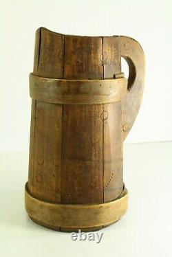 =Antique 1800's Staved Wood Water Jug Large Pitcher North Germany / Scandinavian