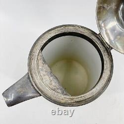 Antique 1868 Meriden B. Company Silver-Plated Enamel Lined Water Pitcher Jug