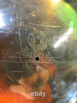 Antique 1868 Meriden B. Company Silver-Plated Enamel Lined Water Pitcher Jug #38