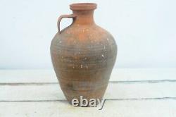Antique 18th C. Red Ware French European Jug Pitcher Oil Water Farmhouse Decor 2
