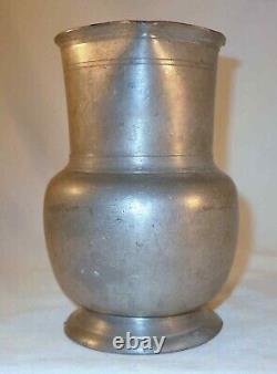 Antique 18th Century French Pewter Water Jug or Pitcher Spout and Applied Handle