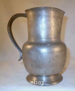 Antique 18th Century French Pewter Water Jug or Pitcher Spout and Applied Handle