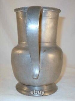 Antique 18th Century French Pewter Water Jug or Pitcher Spout and Applied Handle