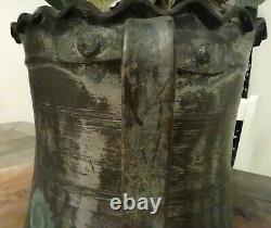 Antique 18th Century Persian Copper Water Jug Pitcher Hand Hammered Arabic Scrip