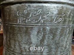 Antique 18th Century Persian Copper Water Jug Pitcher Hand Hammered Arabic Scrip