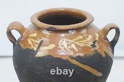 Antique 18th Century Red Ware French European Jug Pitcher Oil Water Farmhouse #5