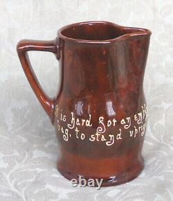Antique 1900's Royal Doulton John Barleycorn Kingsware Art Pottery Pitcher 28oz
