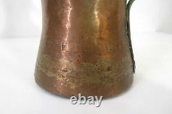 Antique 19th Century Balcanic Water Pitcher Jug Copper / Brass