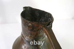 Antique 19th Century Balcanic Water Pitcher Jug Copper / Brass