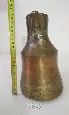 Antique 19th Century Balcanic Water Pitcher Jug Copper / Brass